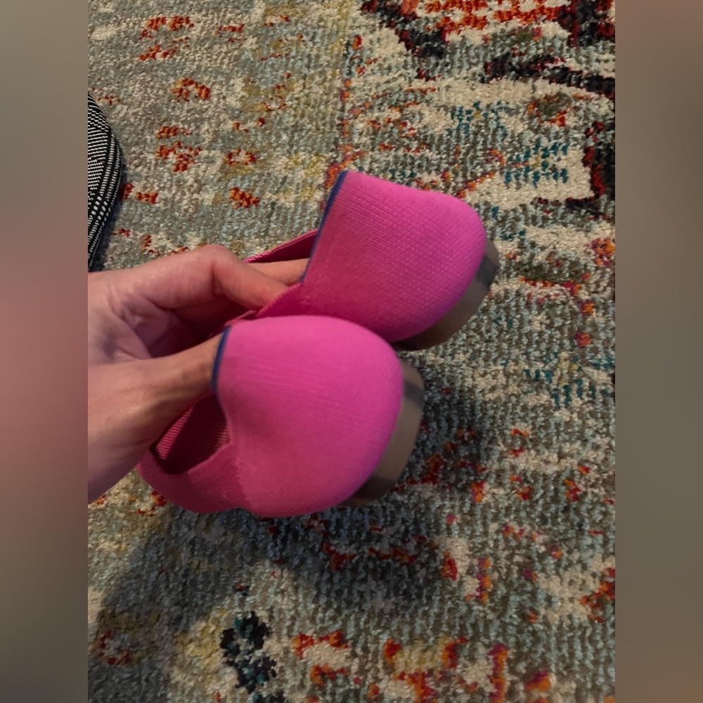 Rothy's Bright Pink Knit Pointed Toe Flats - Picture 11 of 15